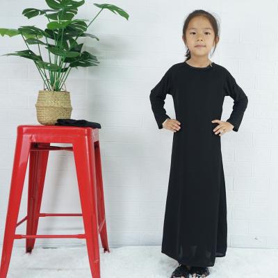 China Anti-wrinkle Newest Children's Black Muslim Robe Dress Made of Polyester Fiber for sale