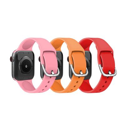 China EAMIRUO New Design Pin Metal Watch Buckle Silicone Lightweight Sport For Apple Watch Straps For iWatch 42MM Band 38MM for sale