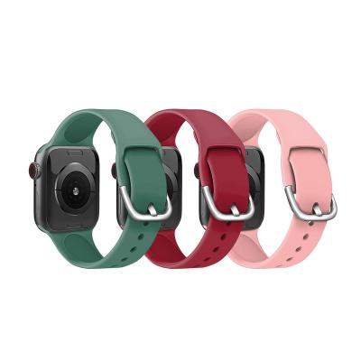 China EAMIRUO New Lightweight Custom Design Pure Color Silicone Watchband For Apple Watch Series 38MM 40MM 42MM 44MM for sale