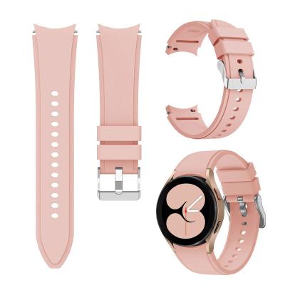 China 20mm Water Resistant Factory Sale Sport Silicone Rubber Watchband For Samsung Galaxy Watch 4 40/44mm Classic 42/46mm for sale