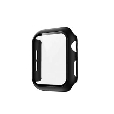 China EAMIRUO Hot Plastic PC Tempered Glass Watch Cover For Apple Watch 38mm 40mm 42mm 44mm Series Smart Watch Case Protective for sale