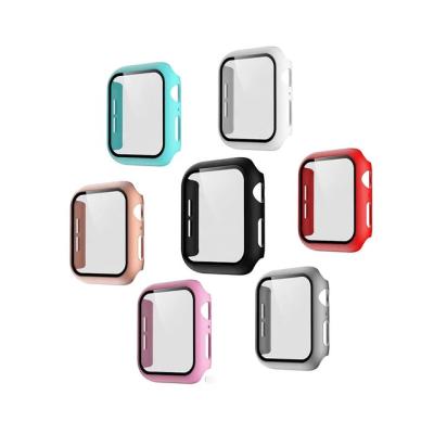 China Custom Plastic Screen Protector Fashion Case Cover For Smart Watch Band Series 6 44MM 42MM PC Tempered Glass For Apple Luxury Watch Case for sale