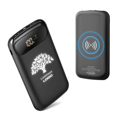 China Support 8000mAh Fast Charging LED Luminous Wireless Power Bank for sale