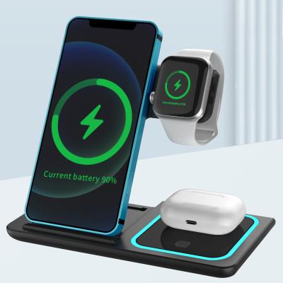 China Clear To Show Circuit Success Fast 15W 3-in-1 Foldable Wireless Charging Stand for sale