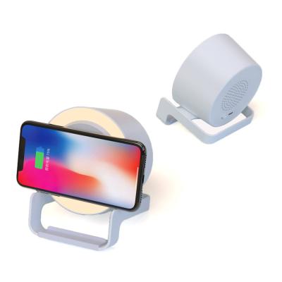 China Wireless Charger For Mobile Phone China Supplier 3 In 1 Wireless Charging Stand With Night Light Wireless Charger Speaker for sale