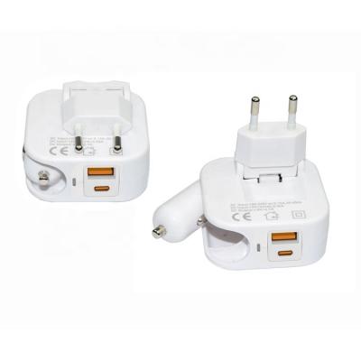 China Chinese Mobile Phone Manufacturer QC3.0 With Type C USB Charger Multi Socket For Car for sale