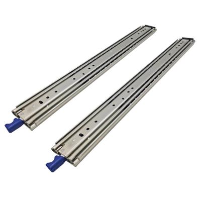 China Factory Price 76mm High Loading Capacity Full Extension Telescope Tandem Channel Box Heavy Duty Drawer Slides for sale