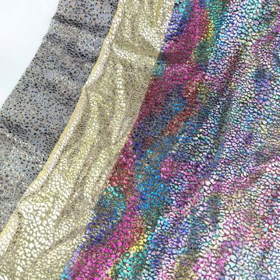 China New Season Rainbow Color Leopard Print Anti-static Design Ombre Foil Tulle Fabric for sale