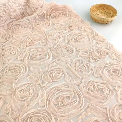 China Anti-Static Dress Tulle Embroidery Ribbon Material Mesh Fabric for sale