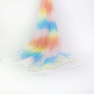 China 100%polyester Organic Rainbow Color Gold Glitter Princess Dress Bottom Tulle Fabric for sale