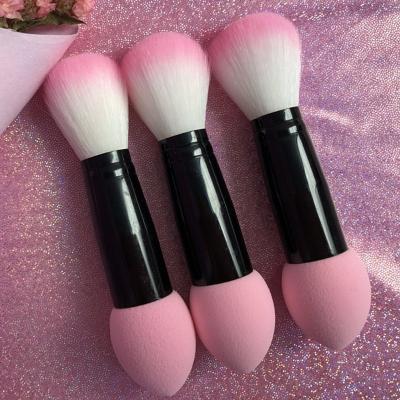 China Professional Smudge Brush Supplier High Quality Blusher Brush 2 Heads Nylon Make Up Brushes for sale