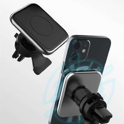 China Newest 2021 Cell Phone Magnetic Wireless Car Air Vent Charger 15W Fast Charging For iPhone 12 for sale