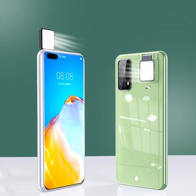 China Phone Back Cover + 2021 Light Built-in Light Flash Selfie LED Ring Fill Battery TPU Mobile Phone Case For Huawei P40 pro plus P30 P20 Nava7 for sale