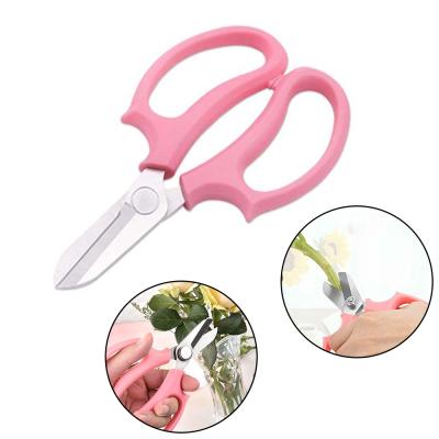 China Anti-Slip Handle Stainless Steel Color Shears Garden Shears Florist Pruning Shears To Pruning Garden Flower Cutter Grafting DIY Tools for sale