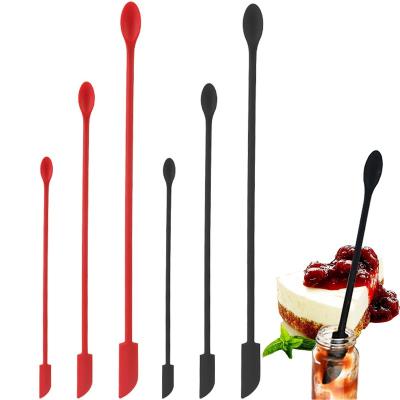 China Viable Dual Head Mini Silicone Spatula For Thin Jar Makeup Butter Cake Spatula With Reusable Spoon Spatula Set for sale