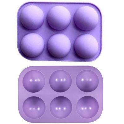 China 2022 Popular 6 Holes Silicone Mold 3D Bakeware Half Disposable Chocolate Ball Mold Cupcake Cake Kitchen Baking Tools For Sweet Family for sale