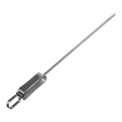 China Stainless BBQ Easily Cleaned Movable Handle Sticks Steel For Reusable Skewer BBQ Flat Needle for sale