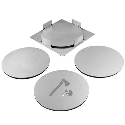 China 10cm sustainable, 3mmthickness round metal aluminum cork coaster / stainless steel /plain for sale