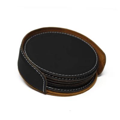 China Sublimation Viable High Quality Coasters Gifts Promotion Coasters / Leather Mug Mats With Box for sale