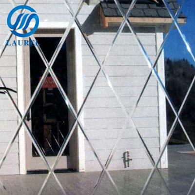 China Traditional U Grooved 5mm Glass Crystal Colored Mirror Glass Wall Building Glass for sale