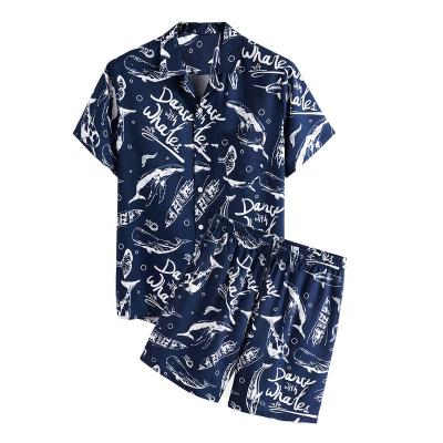 China QUICK DRY Mens Summer Beachwear Urban Tuxedo 2pcs Set Quick Dry Eu Size Hawaiian Printed Floral Stylish Shirt And Shorts for sale