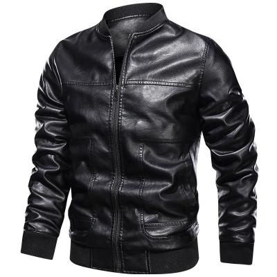 China Plush Plush Slim Fit Men's Slim Fit Coat Men's Waterproof PU Leather Casual Soft Handsome Motorcycle Jacket Jacket Flight Suit for sale