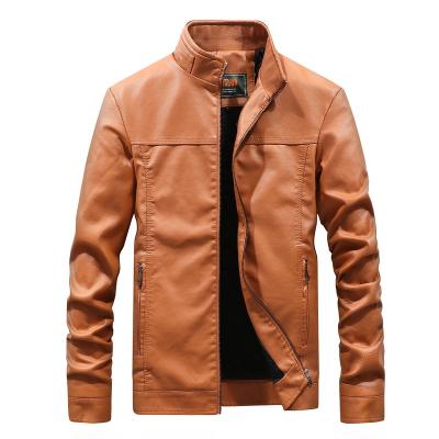 China Motorcycle Trend Plush Slim Fit Coat Men's Waterproof PU Leather Lovely Casual Soft Jacket for sale