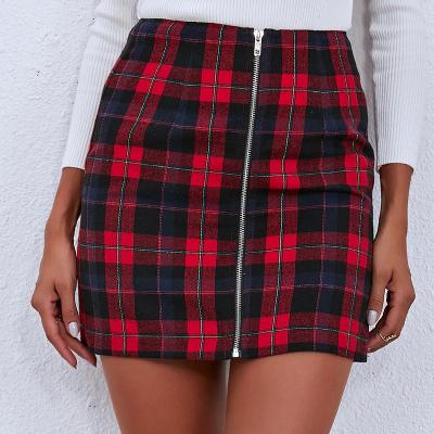 China 2021 breathable spring and summer new models quilting plaid pleated skirt waist bust female skirt for sale