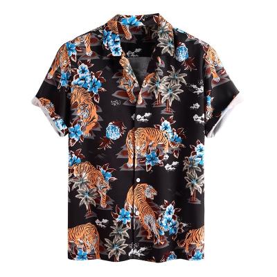 China Wholesale 100% Polyester Mens Summer Clothing Hawaiian Plus Size Urban Shirts Wholesale Vintage Tuxedo Printed Shirts for sale