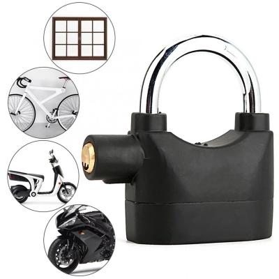 China Aluminum Alloy Anti-theft Padlock Waterproof Siren Alarm Lock For Motorcycle Bicycle Door Window Security Locked Locks Cywj102 Black for sale