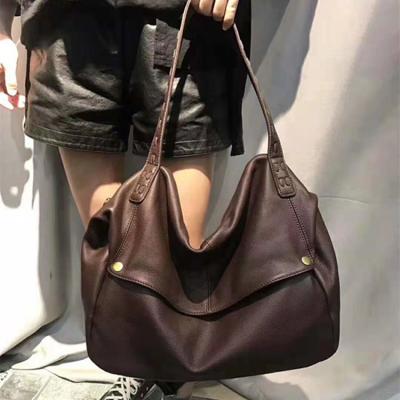 China Genuine GENUINE LEATHER cowhide bag women's portable shoulder bag good quality handbags large Tote Messenger Bag Large Capacity female casual for sale