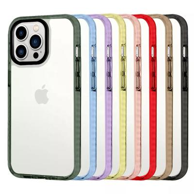 China China New Shockproof Strip TPU PC Shockproof Case With Camera Rim For iPhone 14 For iPhone 15 Shockproof Impact Phone Case For iPhone14 pro for sale