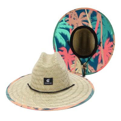 China Casual Lifeguard Sun Proof Unisex Straw Beach Hat Summer Fashionable Spring Beach Hat With Big Brim for sale