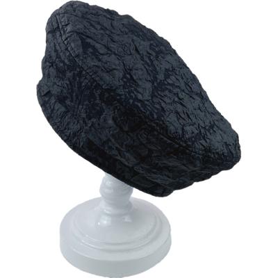 China Wholesale Fashion Fold Out Berets For Women Girl Punk Rock Style Thin Rings Beret Covers Retro Hats Black Wool Painter Caps for sale