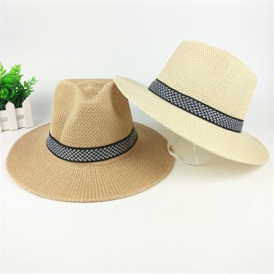 China Wholesale Summer Beach Men's Straw Hat Wide Brim Straw Hats Oversized Bucket Straw Hat for sale