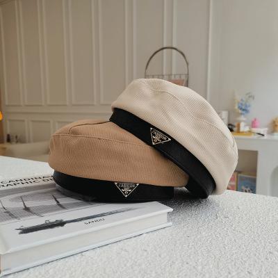 China New Fashion Vintage Fashion Spring Autumn Cotton Strip Adjustable Berets Hats For Women for sale