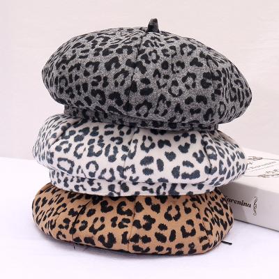 China Wholesale fashion autumn and winter leopard printed ladies warm beanie hats for women for sale