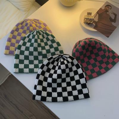 China Skully the COMMON wholesale fashionable slouchy benie hat knitted cool unisex woman plaid beanie hat men for sale