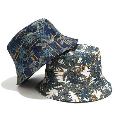 China Casual Wholesale Coconut Tree Hats Banana Printed Hip Hop Adult Women Unisex Bucket Hats Men for sale