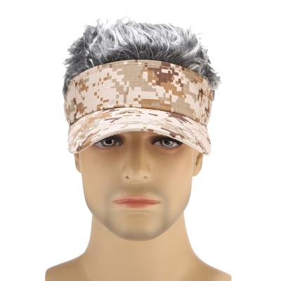 China JOINT Wholesale Men Women Street Sun Hat Camouflage Party Baseball Wig Outdoor Funny Hat for sale