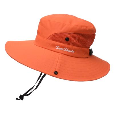 China Checked Hot Selling Solid Color Breathable Big Brim Sun Pads Hats Women Outdoor Travel Hats for sale