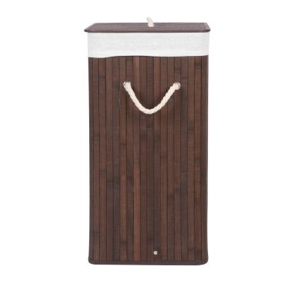 China Minimalist Customized Art Laundry Basket Professional Handmade Bamboo Storage Sorter Dirty Clothes Storage Basket for sale