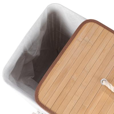 China Art Cotton Minimalist Professional Rope Woven Laundry Basket With Dirty Rattan Wood Laundry Basket With Handle for sale