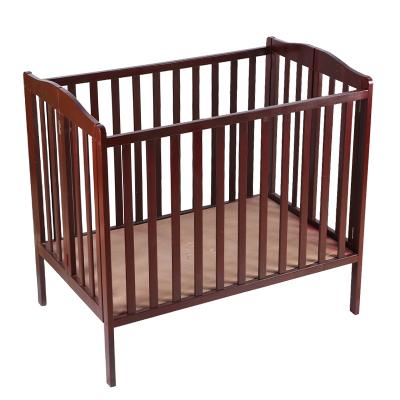 China Modern Style Custom Size Logo With Guardrail Multi-Purposes Wood Color Durable Baby Hutch Crib For Infant for sale