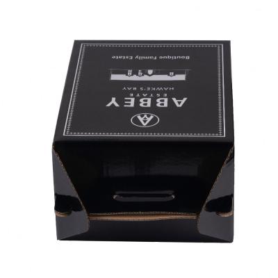 China Customized High Quality Recycled Materials Logo 6 Bottle Wine Corrugated Box Six Pack Beer Boxes for sale