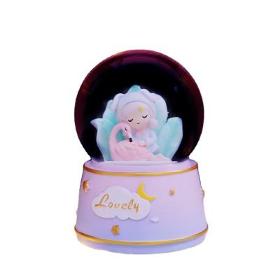 China Music Box Auto Counter Crystal Ball Lantern Europe Cartoon Girl Central Statistical Institute of Statistics Flamingo Star Girl Desktop Gift for sale