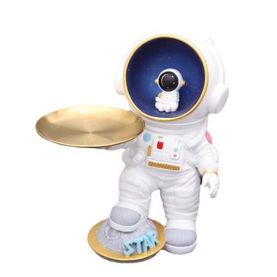 China Creative Giftts 2023 Promotion Astronaut Money Box With Lamp Tray Decoration Large Living Room TV Cabinet Candy Dish Decoration for sale