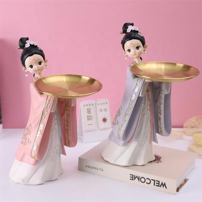 China Wholesale Tang Lady Gege Tray Storage Creative Eco-Friendly Ornament Living Room Bedroom Porch Fruit Dish Storage Home for sale