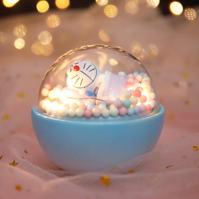 China National Night Heart Girl Factory Direct Sales Gift Balloon Cat Tumbler Shape Night Light Resin Crafts Ornaments Toys Light Blue for sale