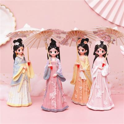 China Creative Exquisite Chinese Style Girl Umbrella Retro Europe Manufacturers Gifts Scenic Spot Resin Craft Tourist Ornament for sale